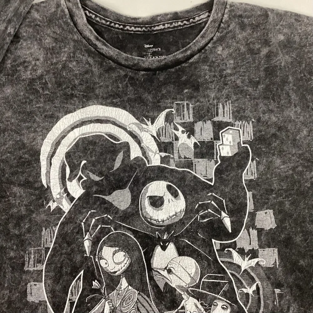 Disney Nightmare Before Christmas-Womens LG-Heather Gray Long-Sleeve-100% Cotton - Picture 4 of 11